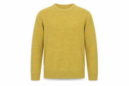 Marks & Spencer Men's Yellow Wool Blend Waffle Knit Jumper S Regular