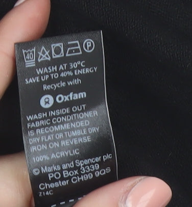 Marks and Spencer Women Black Size 22 Acrylic Cardigan Jumper