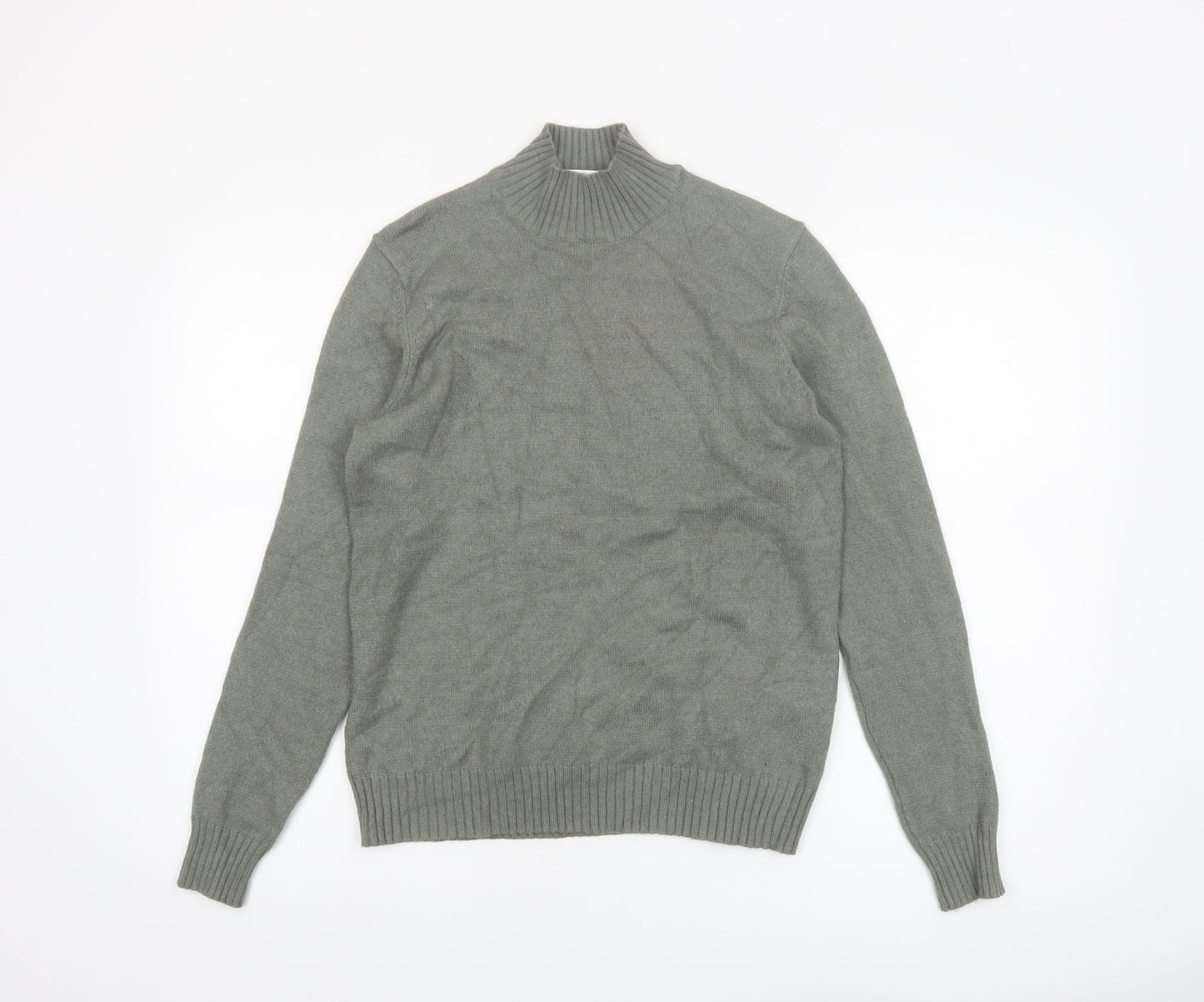 Vila Women Grey Mock Neck Knit Pullover Jumper M