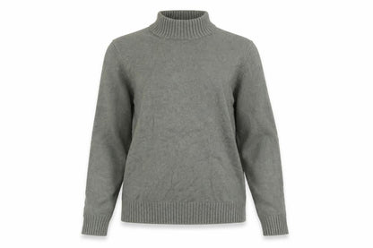 VILA Women Grey Mock Neck Knit Pullover Jumper M