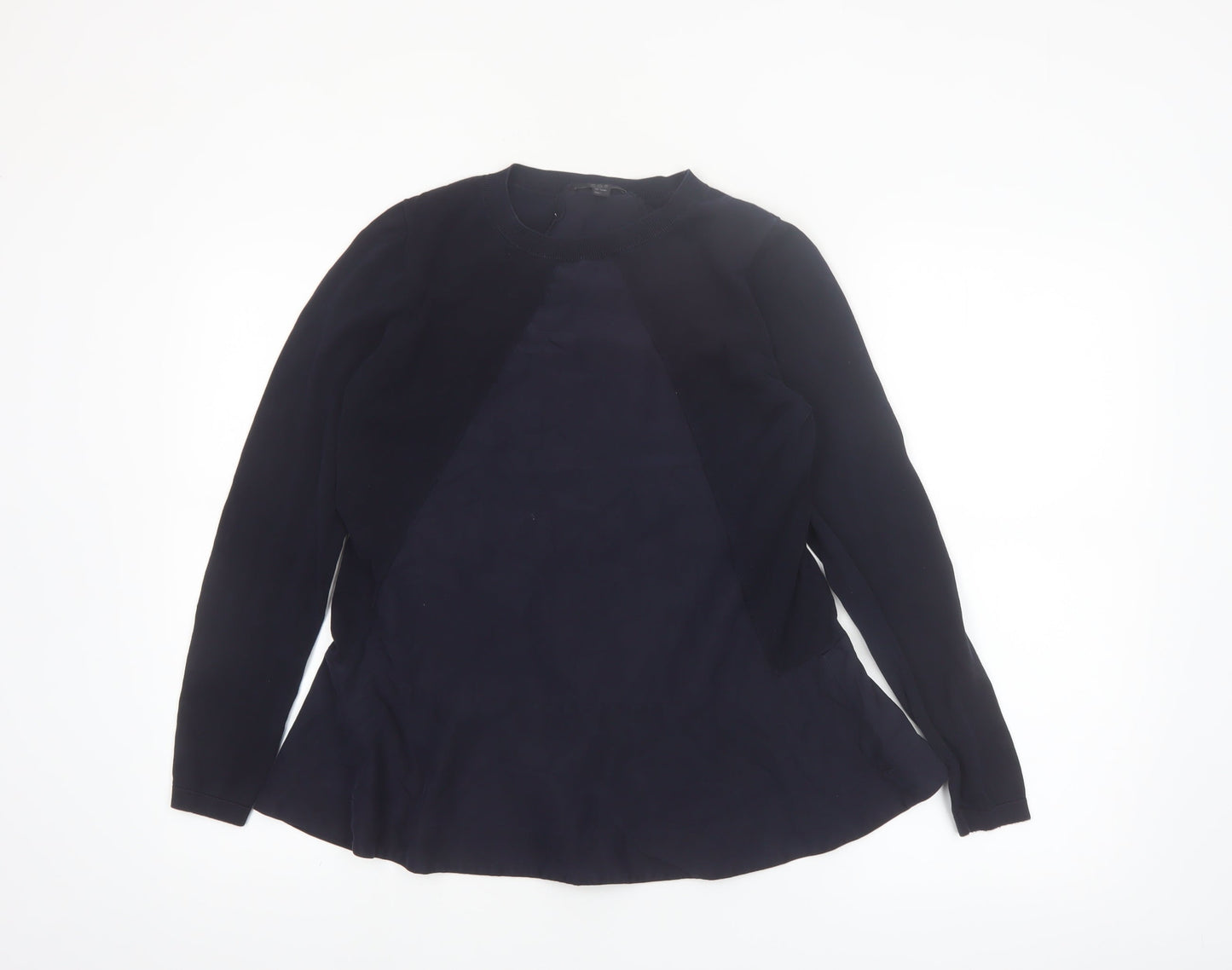 COS Women’s Navy Blue Long Sleeve Modal Blend Blouse Size S