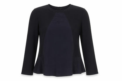 COS Women’s Navy Blue Long Sleeve Modal Blend Blouse Size S