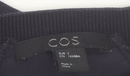 COS Women’s Navy Blue Long Sleeve Modal Blend Blouse Size S