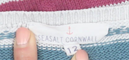 Seasalt Cornwall Women Multicoloured Striped Cotton Jumper Size 12