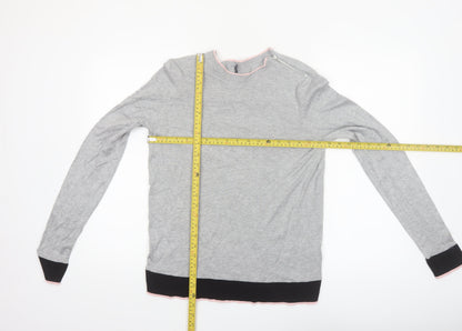 Debenhams Womens Grey Regular Fit Crew Neck Pullover Jumper Size 16