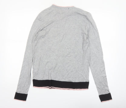 Debenhams Womens Grey Regular Fit Crew Neck Pullover Jumper Size 16