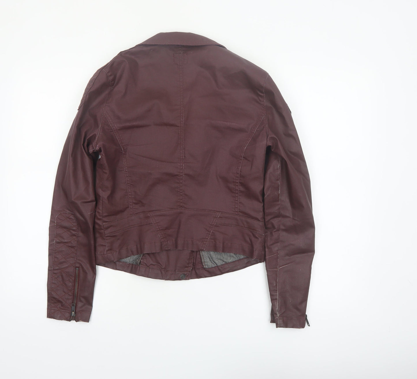 ASOS Women’s Brown Biker Jacket Size 10 Cotton Blend Zip Style