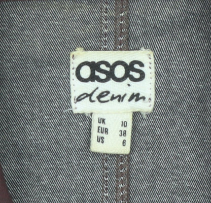 ASOS Women’s Brown Biker Jacket Size 10 Cotton Blend Zip Style