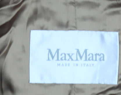 Max Mara Women Brown Camel Wool Blend Overcoat Size 6 UK