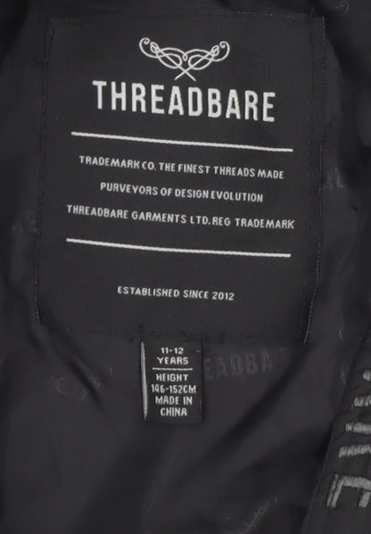 Threadbare Girls Black Hooded Long Quilted Puffer Coat 11-12 Years