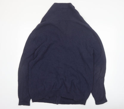 Jeff Banks Men’s Blue Cotton Knit Shawl Collar Cardigan XL Classic Fit