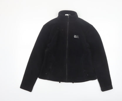 Jack Wolfskin Women's Black Fleece Jacket Size 10 Full Zip Outdoor