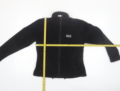 Jack Wolfskin Women's Black Fleece Jacket Size 10 Full Zip Outdoor