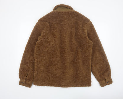 Uniqlo Men’s Brown Fleece Button Jacket Size S Regular Fit