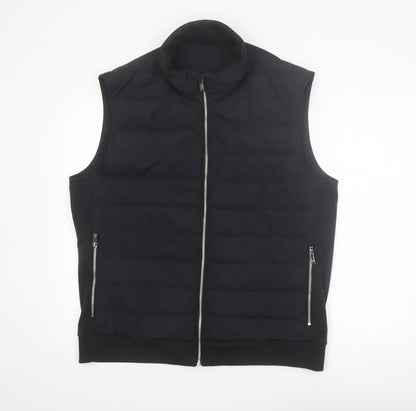 Next Men’s Black XL Quilted Bodywarmer Waistcoat Casual Zip Pockets