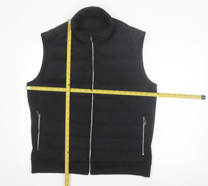 Next Men’s Black XL Quilted Bodywarmer Waistcoat Casual Zip Pockets