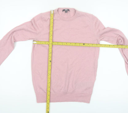 UNIQLO Women's Pink Wool Crew Neck Pullover Jumper M