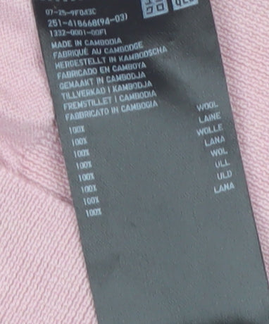 UNIQLO Women's Pink Wool Crew Neck Pullover Jumper M