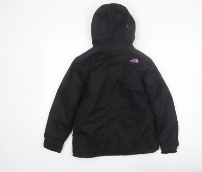 The North Face Girls Black Hooded Waterproof Ski Jacket Size 10-11 Years