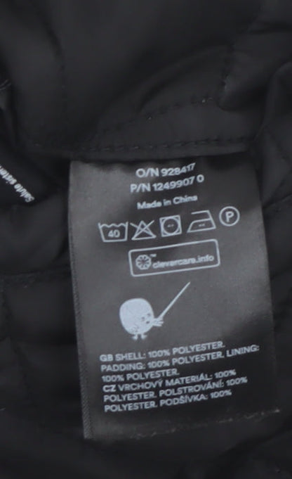 Monki Womens Black Quilted Bomber Jacket Size M Polyester Lined
