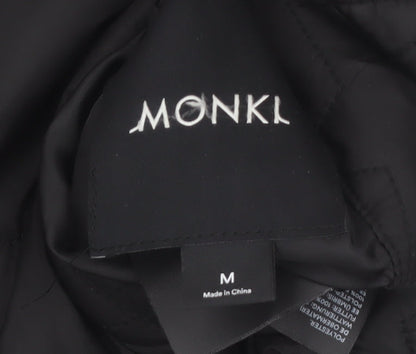 Monki Womens Black Quilted Bomber Jacket Size M Polyester Lined