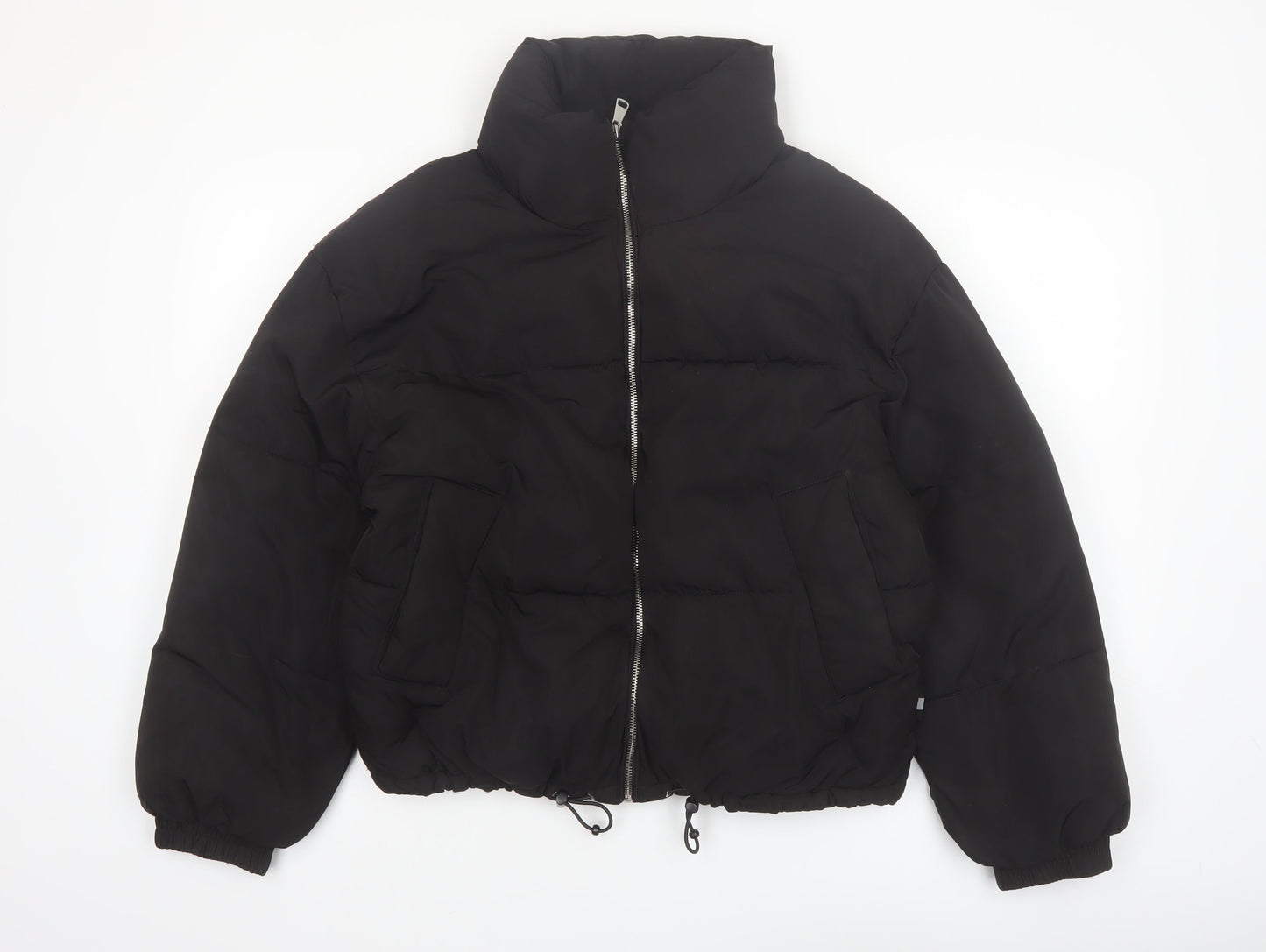 Pull & Bear Women Black Size 8 Puffer Jacket Winter Warm Polyester