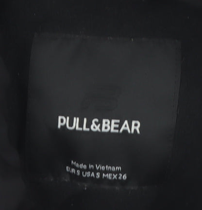 Pull & Bear Women Black Size 8 Puffer Jacket Winter Warm Polyester