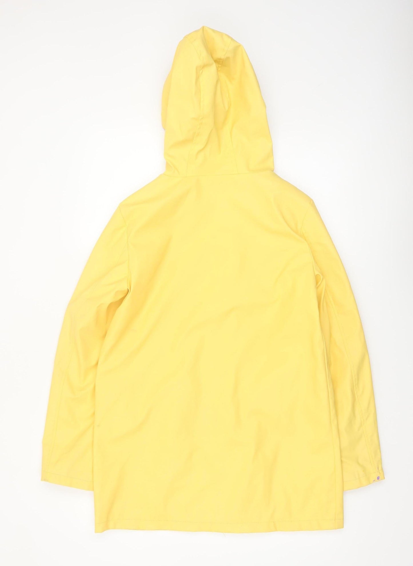 Dorothy Perkins Women Yellow Waterproof Hooded Rain Coat Jacket Size 8
