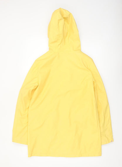 Dorothy Perkins Women Yellow Waterproof Hooded Rain Coat Jacket Size 8