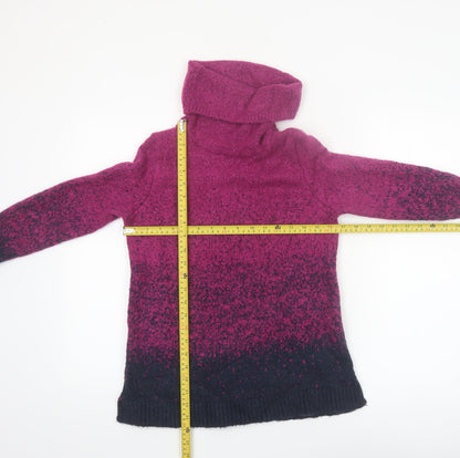 M&Co Women’s Purple Cowl Neck Chunky Knit Jumper Size 14