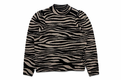 Next Women’s Black Zebra Print High Neck Pullover Jumper Size 14