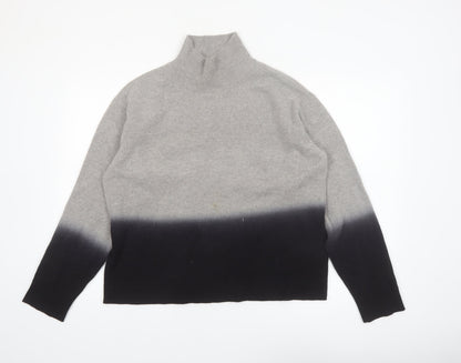Whistles Women’s Grey Mock Neck Merino Wool Pullover Jumper Size S