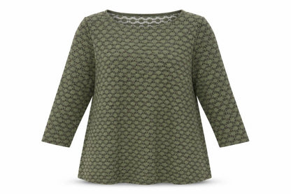 Roman Women’s Green Tunic Blouse Size 16 3/4 Sleeve Glitter Top