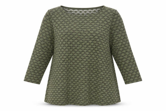 Roman Women’s Green Tunic Blouse Size 16 3/4 Sleeve Glitter Top