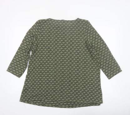 Roman Women’s Green Tunic Blouse Size 16 3/4 Sleeve Glitter Top