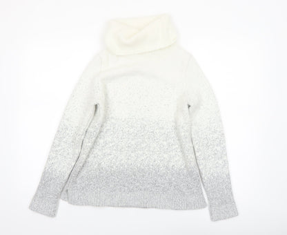 M&Co Women Grey Roll Neck Long Sleeve Knit Jumper Size 14