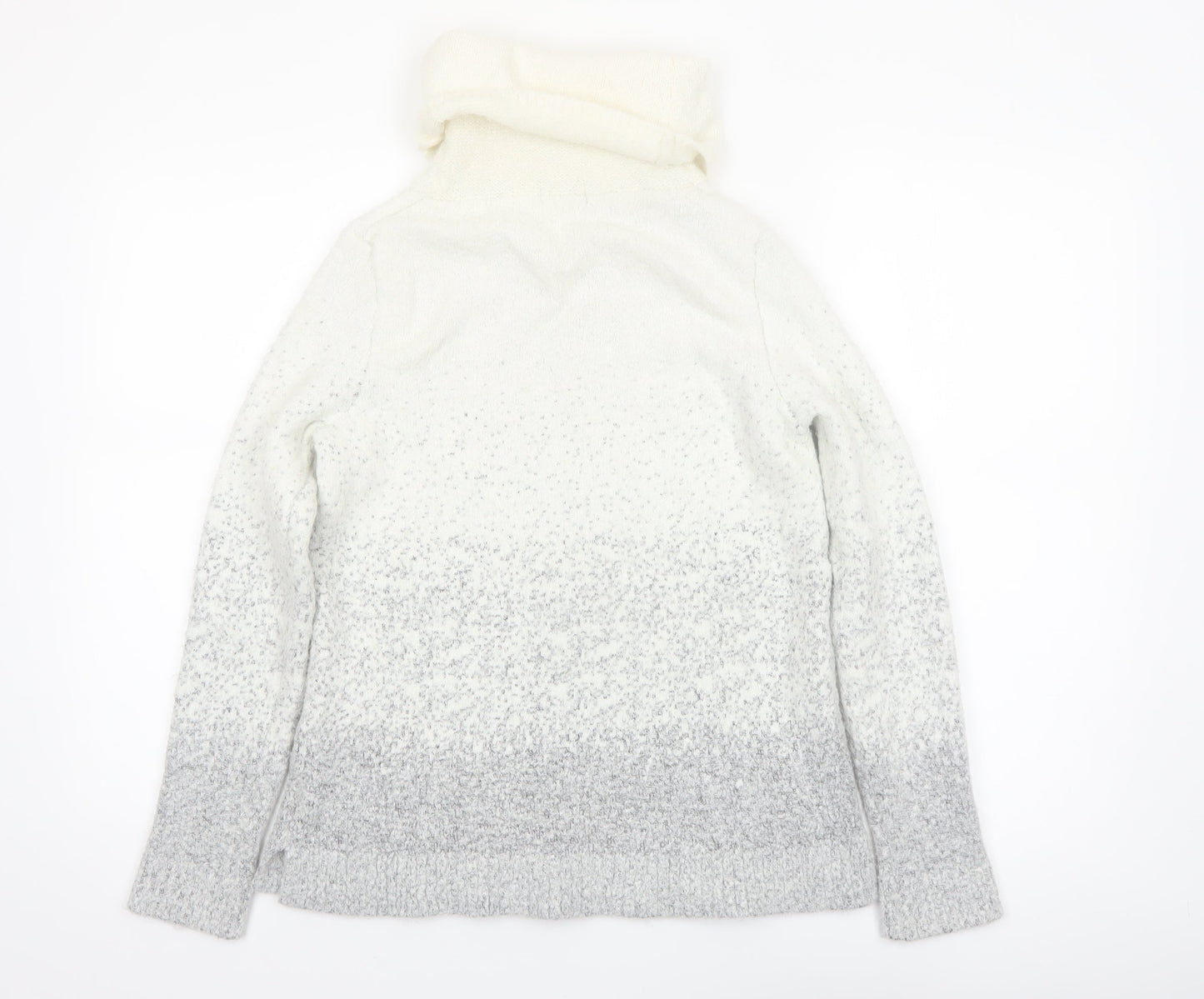 M&Co Women Grey Roll Neck Long Sleeve Knit Jumper Size 14