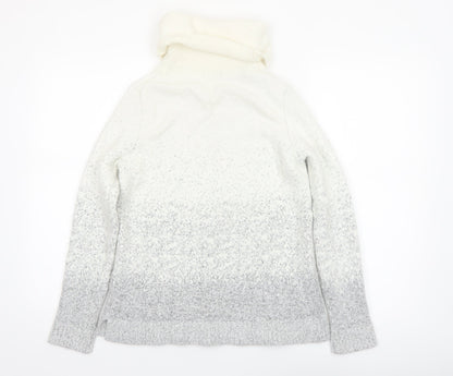 M&Co Women Grey Roll Neck Long Sleeve Knit Jumper Size 14