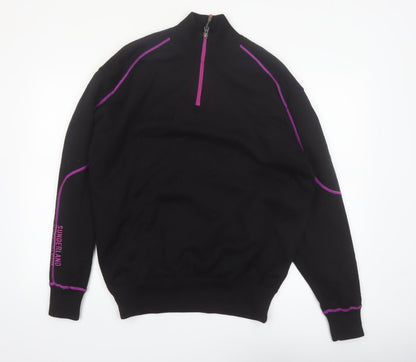 Sunderland of Scotland Men's Black Wool Blend 1/4 Zip Golf Jumper L