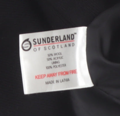 Sunderland of Scotland Men's Black Wool Blend 1/4 Zip Golf Jumper L
