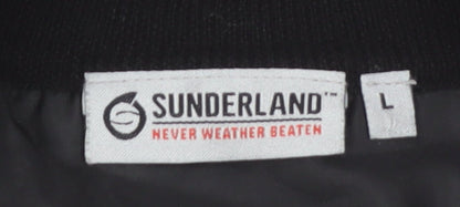 Sunderland of Scotland Men's Black Wool Blend 1/4 Zip Golf Jumper L