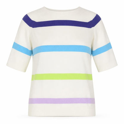 Marks & Spencer Women's Multicoloured Striped Cotton Knit Jumper Size S
