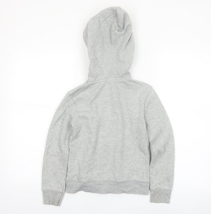 GAP Girls Grey Full Zip Logo Hoodie Size 8-9 Years