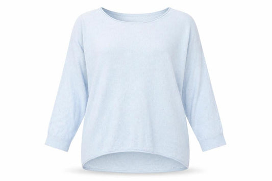 Phase Eight Women Blue Cotton Cashmere Relaxed Pullover Jumper L