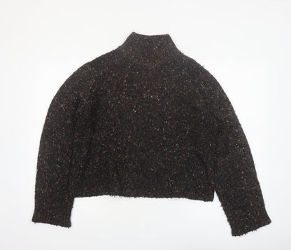 Peruvian Connection Womens Brown Mock Neck Chunky Knit Wool Alpaca Pullover L