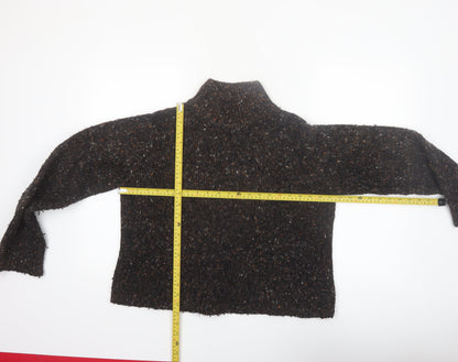 Peruvian Connection Womens Brown Mock Neck Chunky Knit Wool Alpaca Pullover L