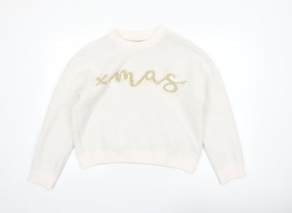 ASOS DESIGN Women’s Ivory Xmas Pullover Jumper Size 10