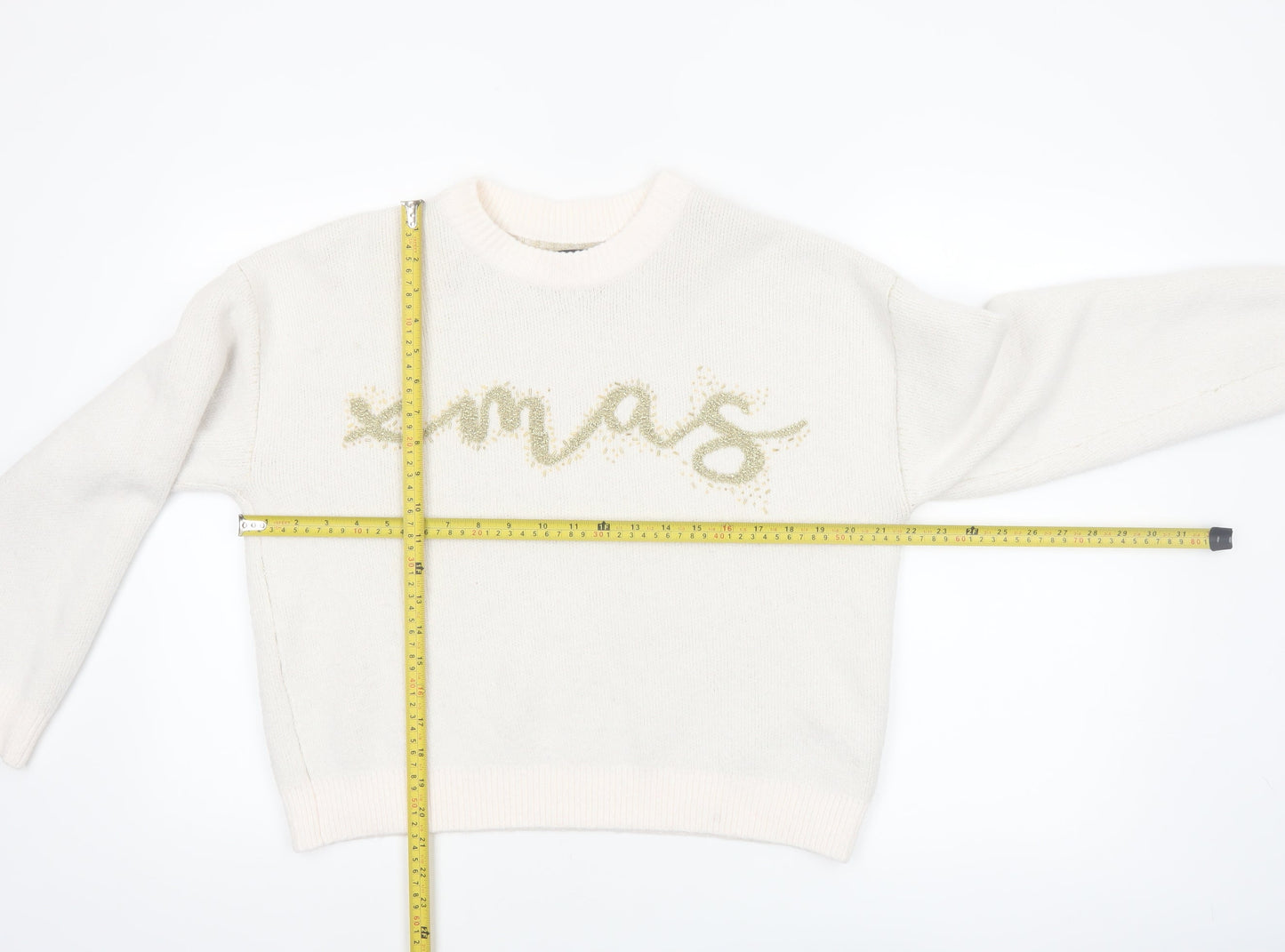 ASOS DESIGN Women’s Ivory Xmas Pullover Jumper Size 10