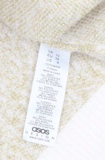 ASOS DESIGN Women’s Ivory Xmas Pullover Jumper Size 10
