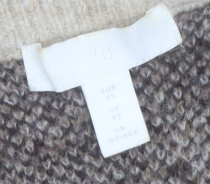 H&M Women’s Beige Leopard Print Longline Cardigan XS